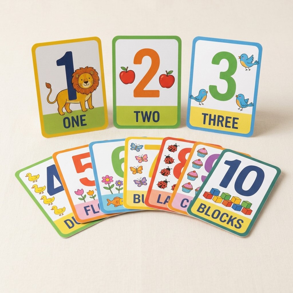 Educational_number_cards_displayed_202608152229 رقم البطاقة - الصورة 1